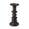 Hello Honey® 9" Natural Carved Wood Pillar Candle Holder
